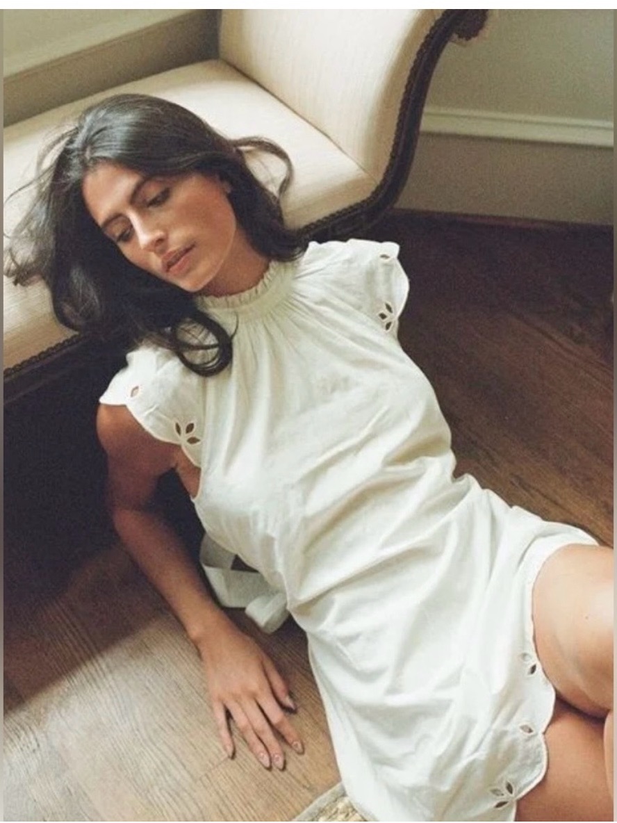 Cleobella Arabella Women’s White Eyelet Trim Sleep Dress